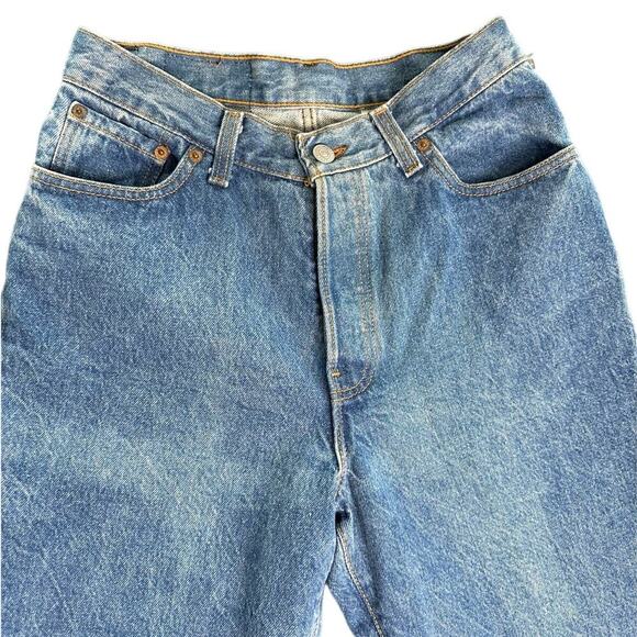 Vintage 80s Levi's 501 (17501-0138) Stonewash High Waisted Straight Leg Jeans 11 - Picture 4 of 16